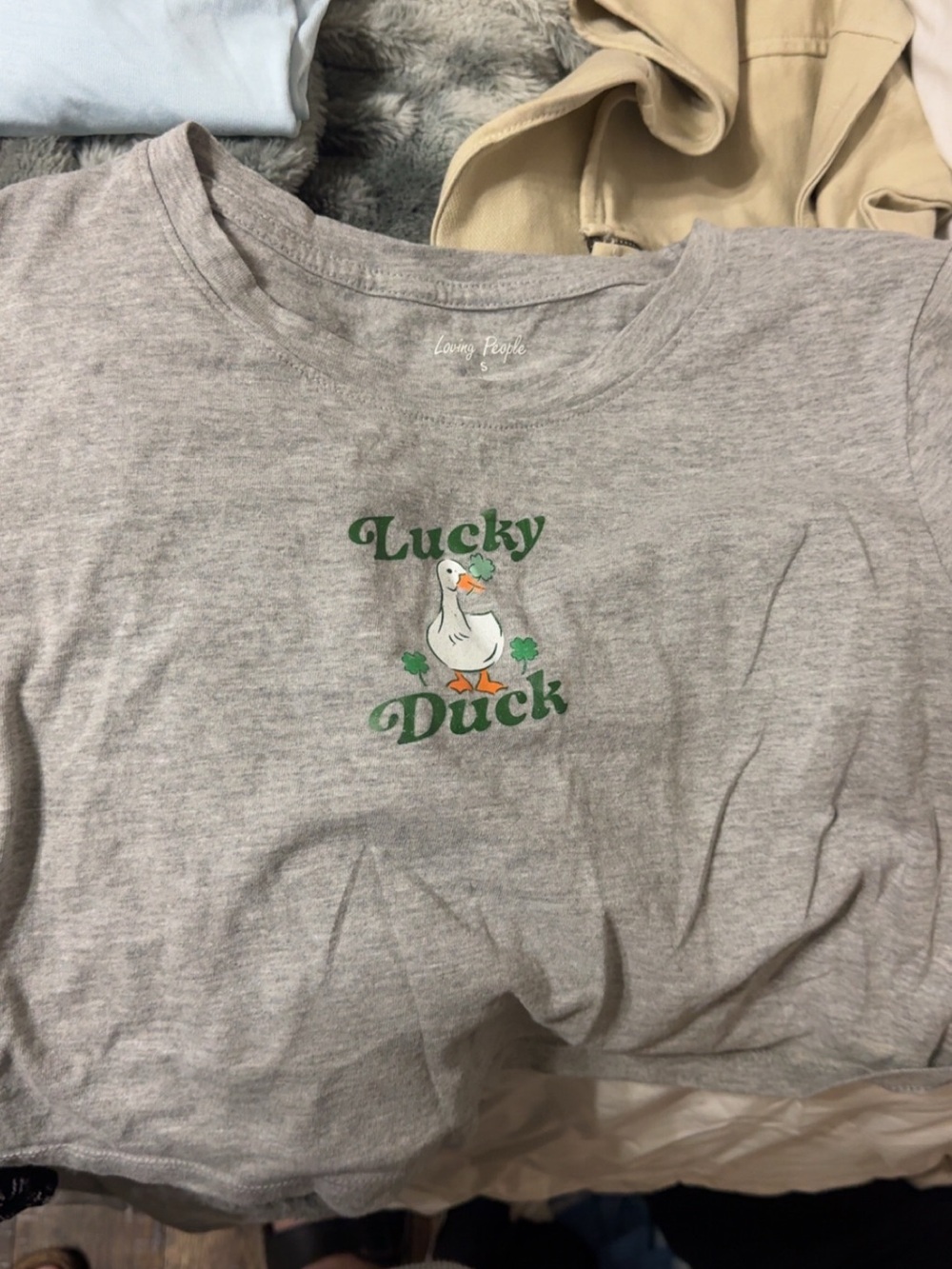 Lucky Duck Graphic Tee - Gray